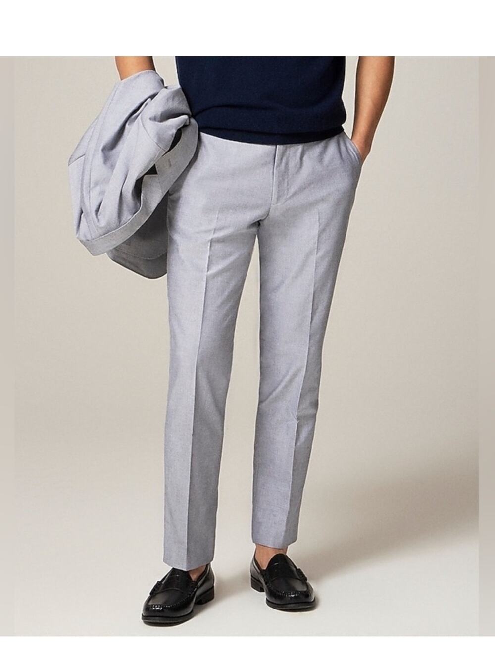 J.Crew Ludlow Slim-fit suit pant in Portuguese cotton oxford 33/31
